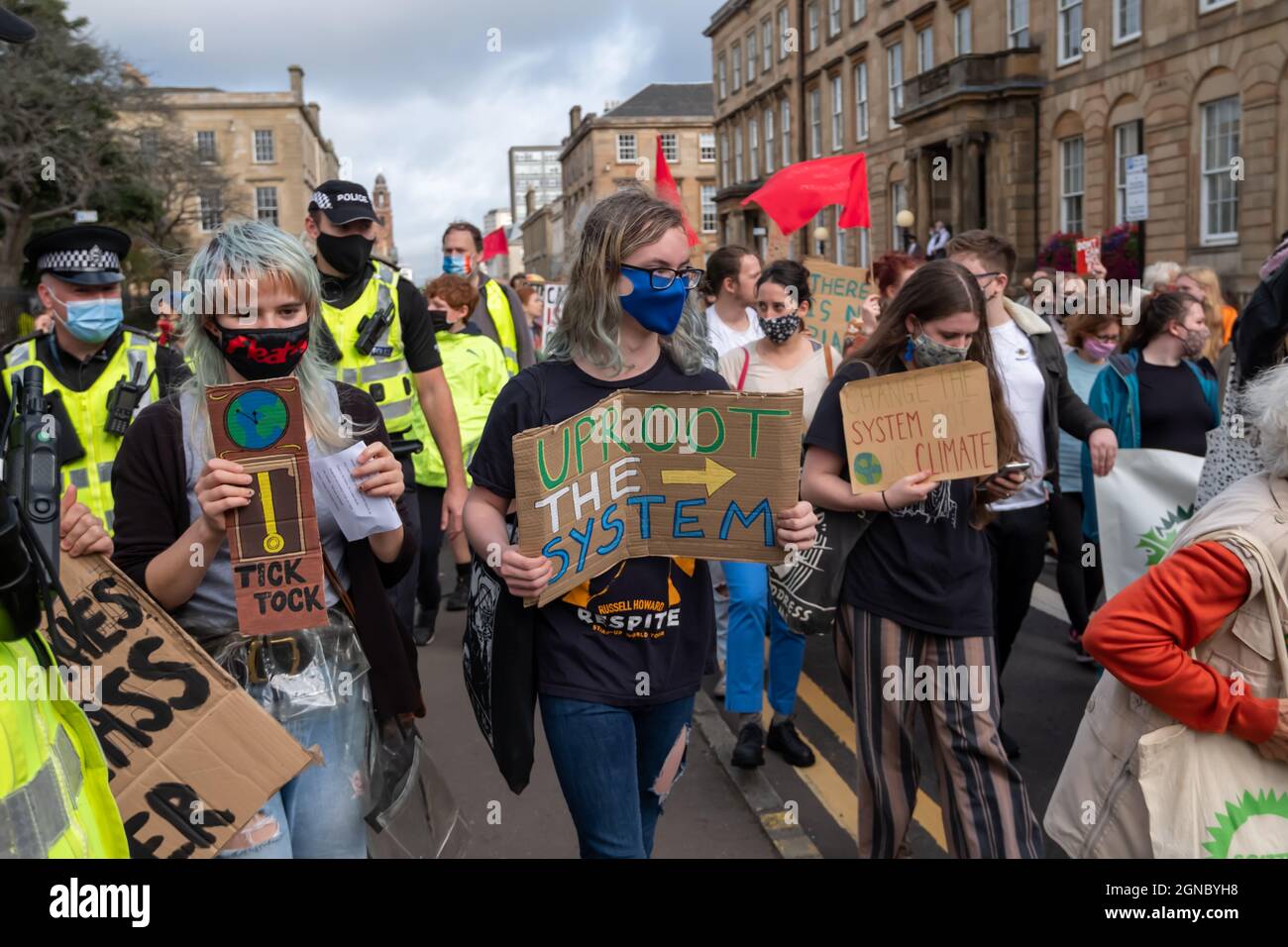 Glasgow, Scotland, UK. 24th September, 2021. Environmental campaigners
