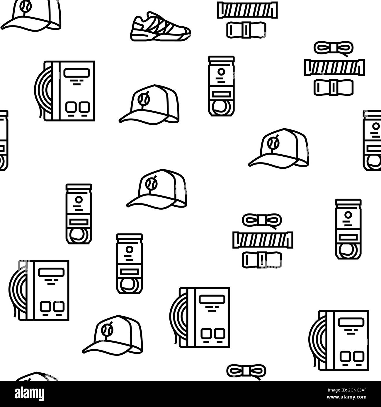 Tennis Sport Game Competition Vector Seamless Pattern Stock Vector ...