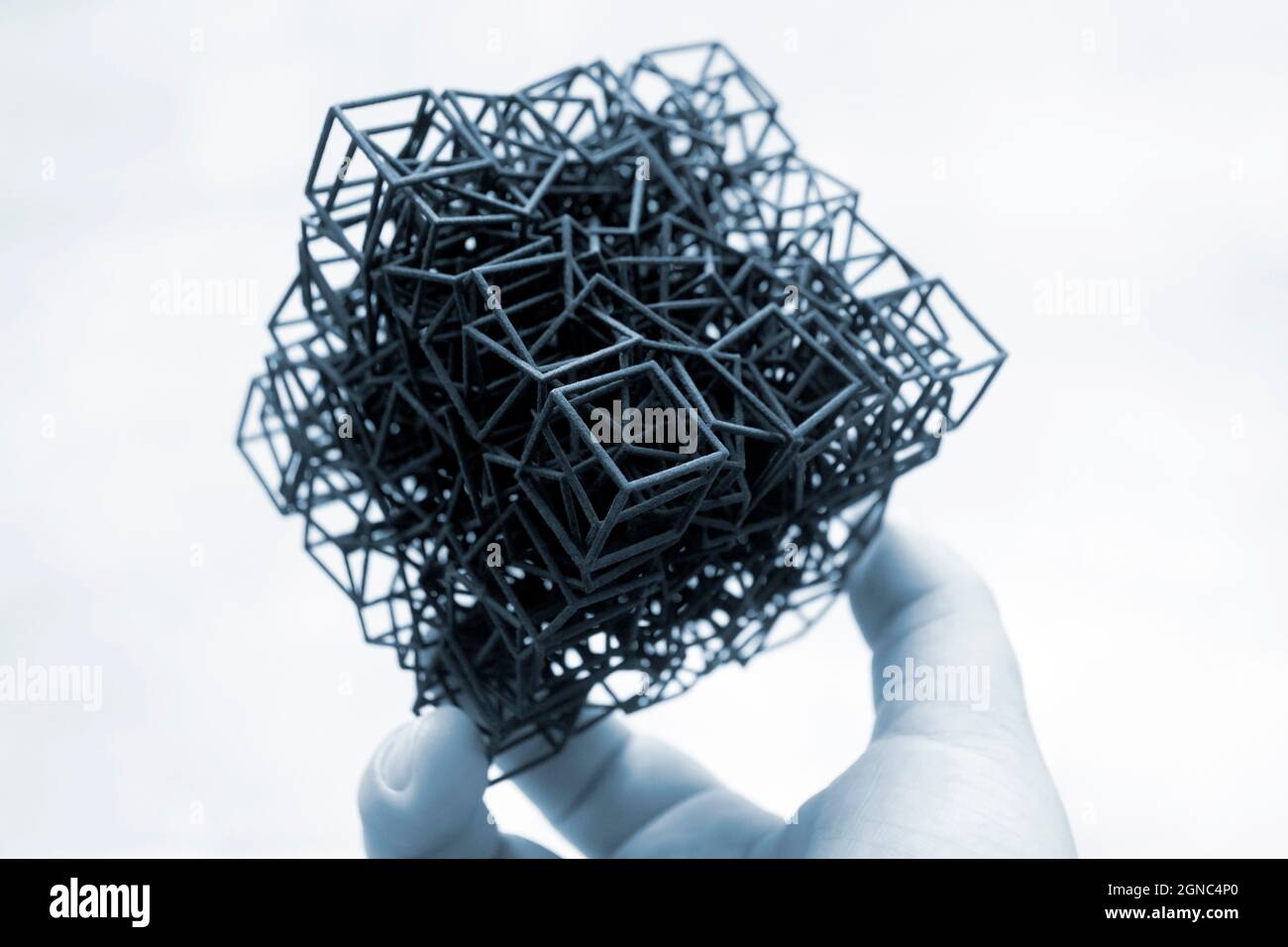 Person holding object printed on industrial powder 3D printer Stock ...