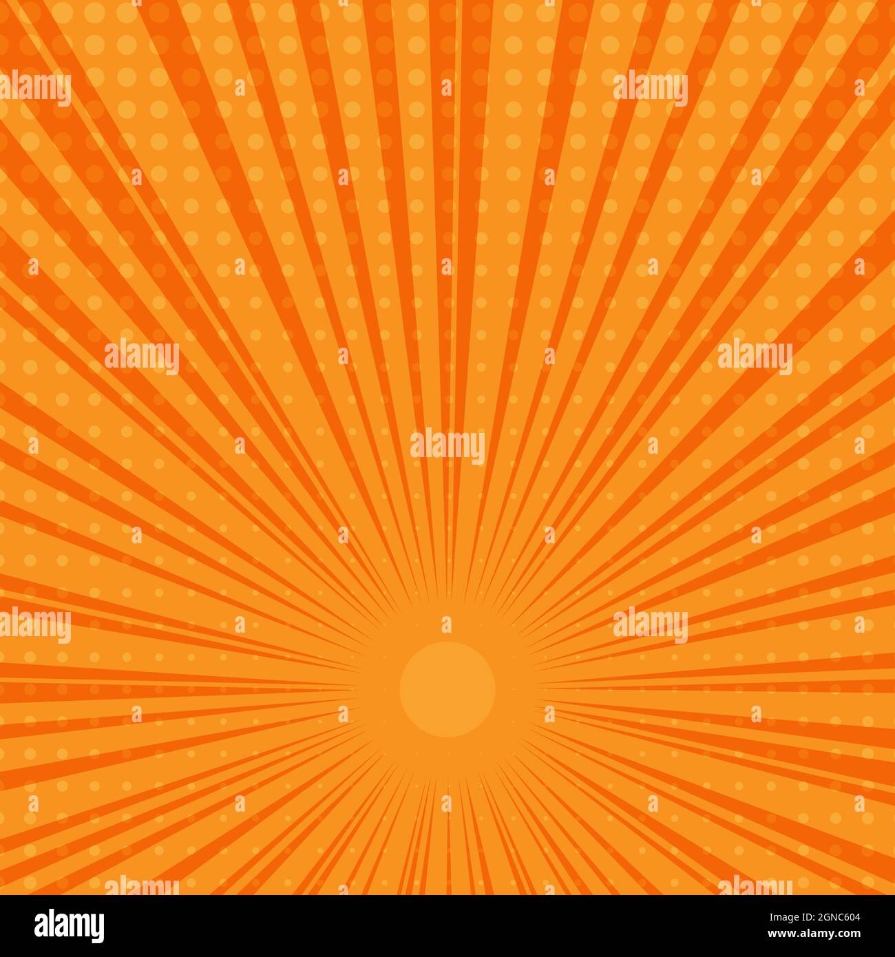 orange and yellow starburst background, vector illustration Stock Vector
