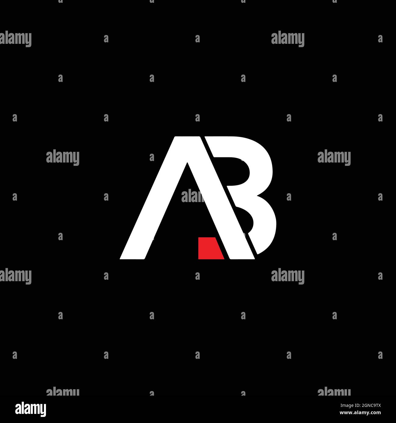 letters ab logo design with negative space effect Stock Vector