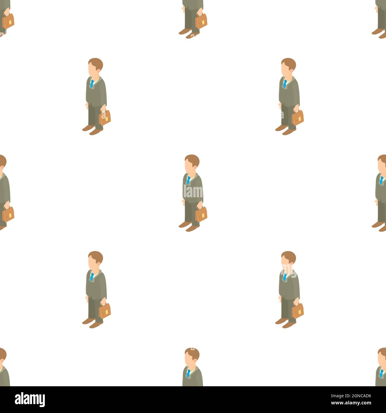 Businessman holding briefcase pattern seamless background texture repeat wallpaper geometric vector Stock Vector