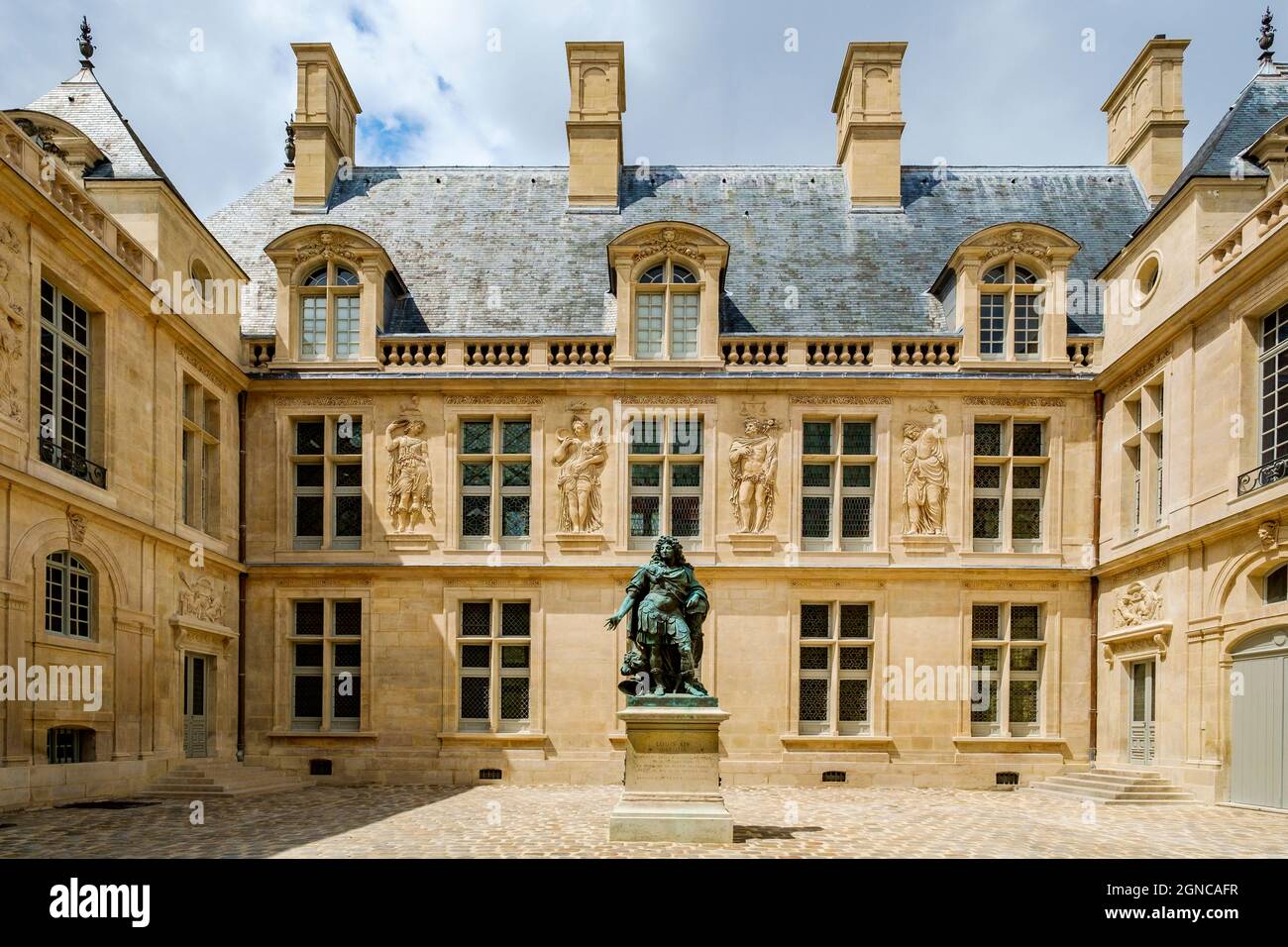 Courtyard of the Carnavalet Museum in Paris. Stock Photo