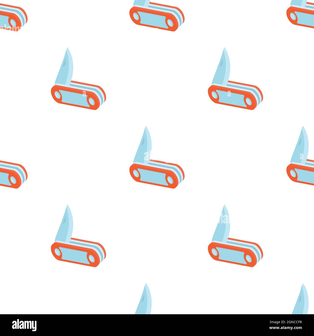Red penknife pattern seamless background texture repeat wallpaper geometric vector Stock Vector