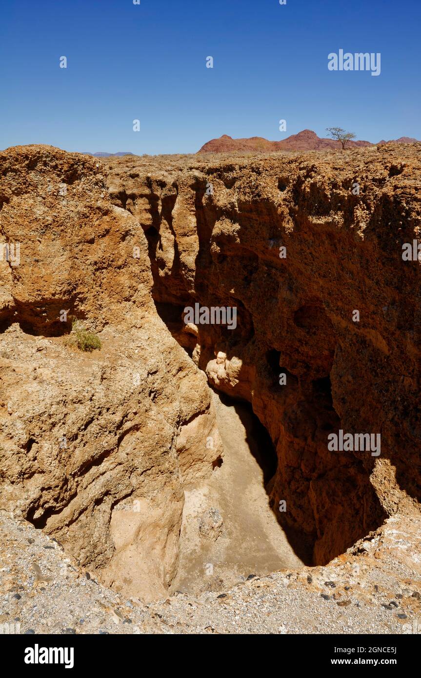 Sesriem Canyon in Namib-Naukluft-Park, Namib desert, Maltahöhe District, Hardap Region, Namibia Stock Photo