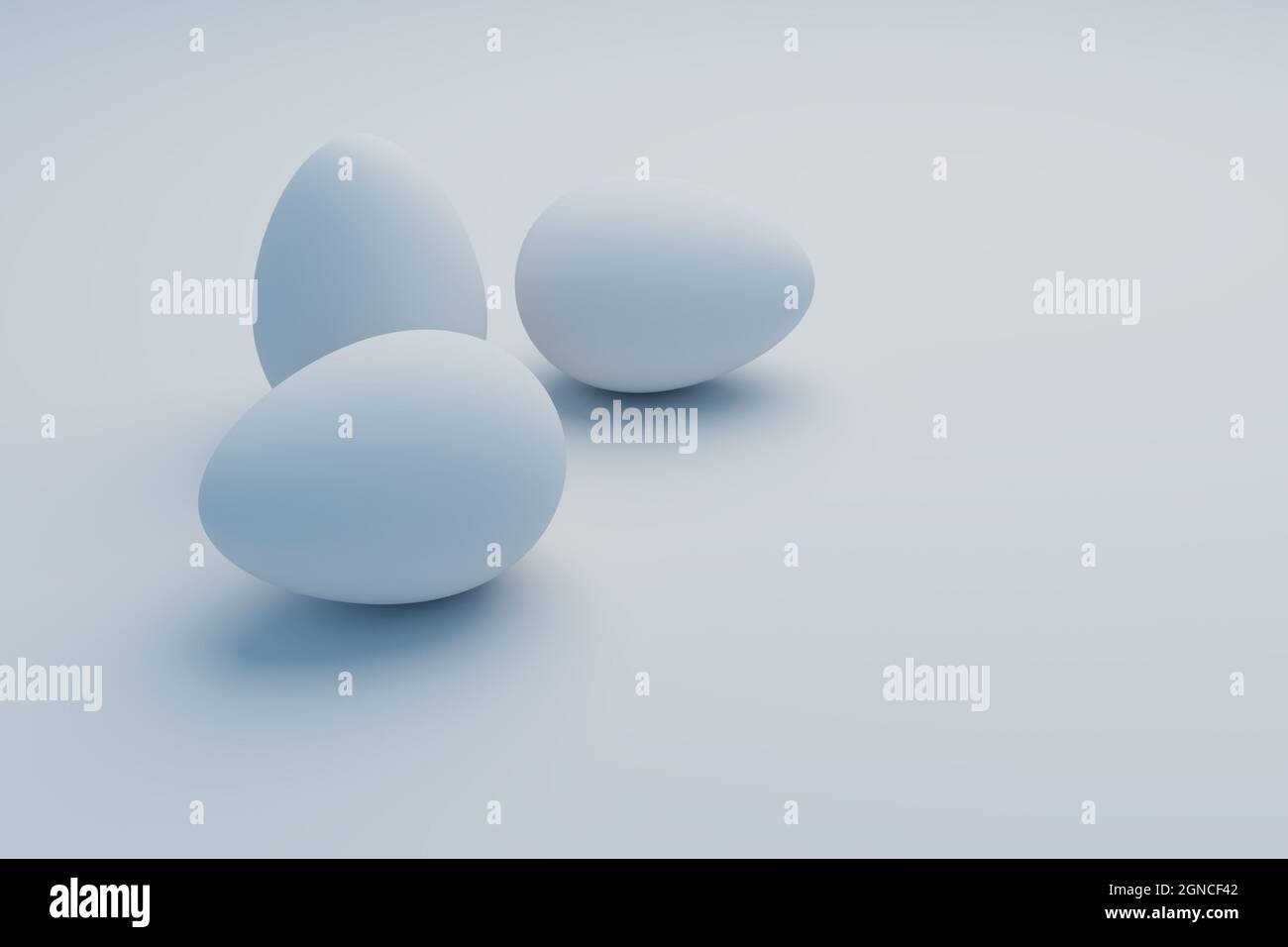 white egg on white background, 3d illustration rendering Stock Photo