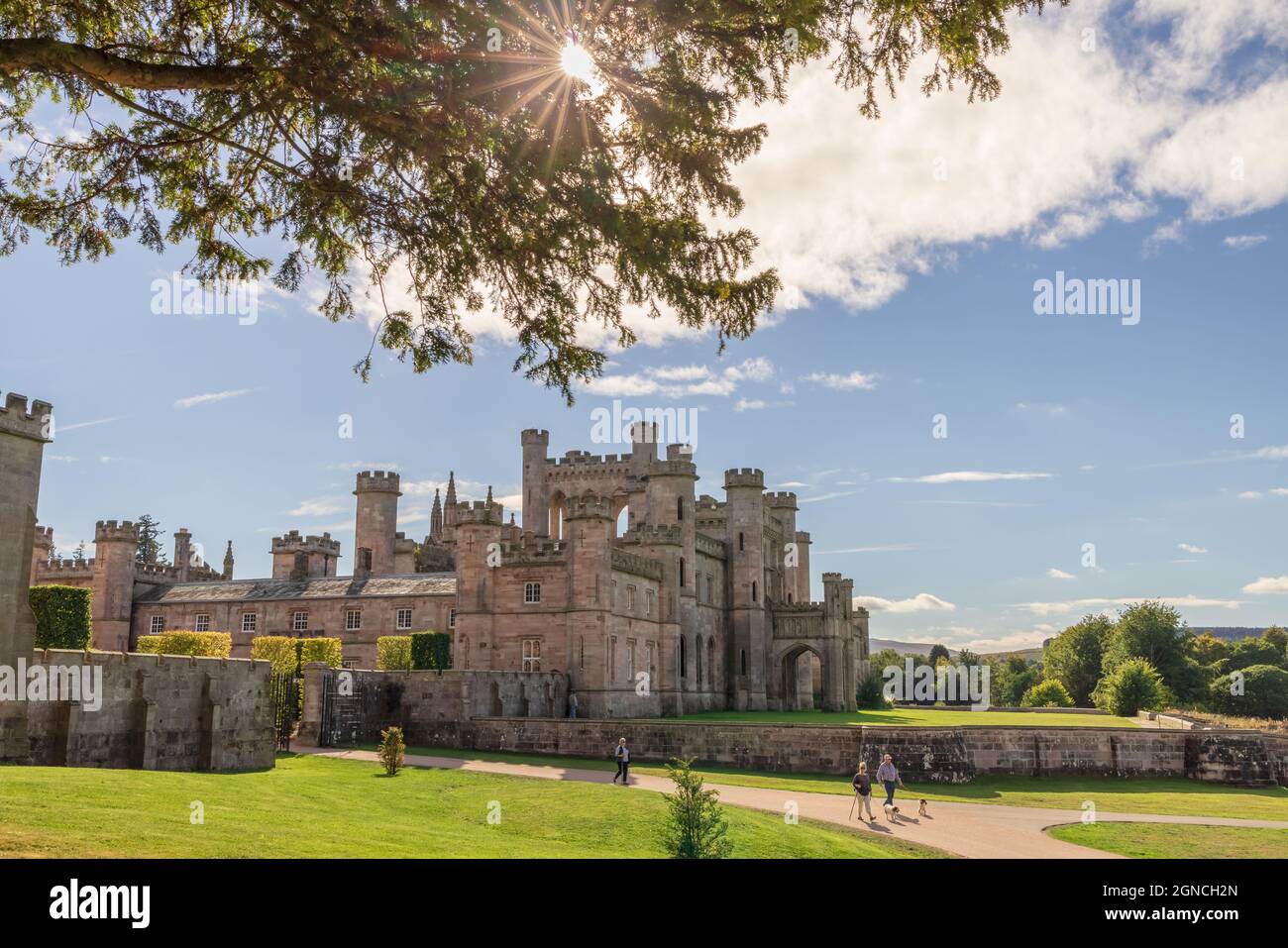 Ruins of Lowther Castle and it's gardens in the English Lake District is popular tourist destination. Stock Photo