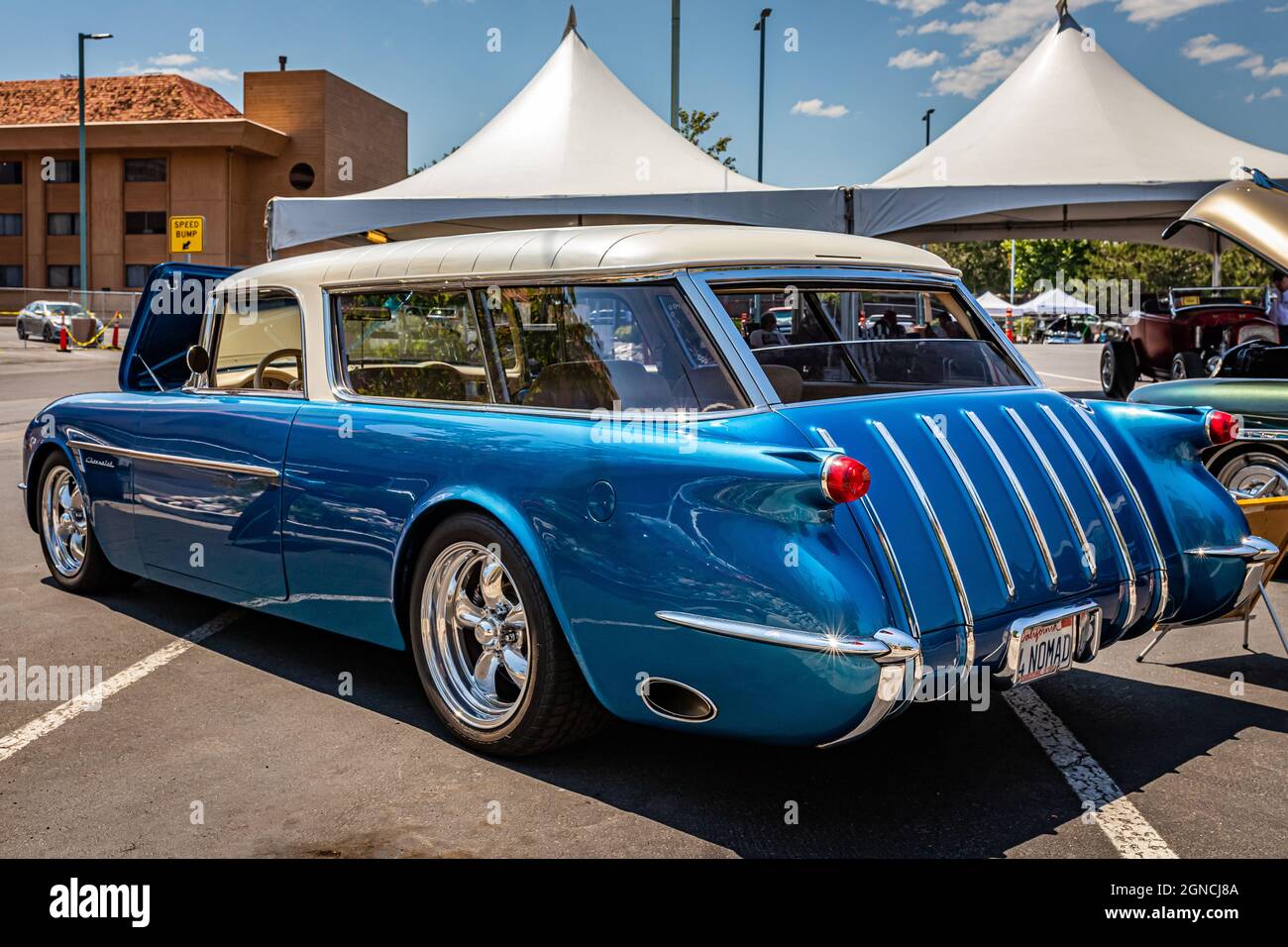 Reno, NV - August 3, 2021: 1954 Chevrolet Corvette Nomad Station Wagon at a local car show. Stock Photo