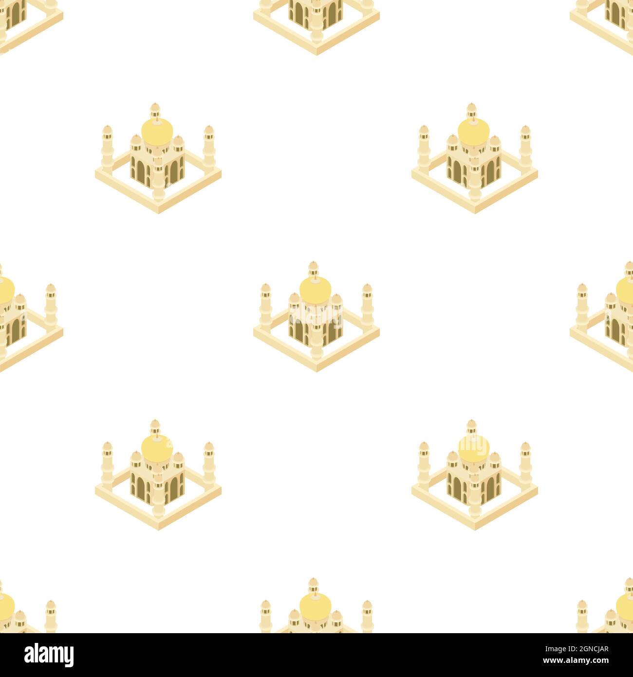 Taj Mahal pattern seamless background texture repeat wallpaper geometric vector Stock Vector