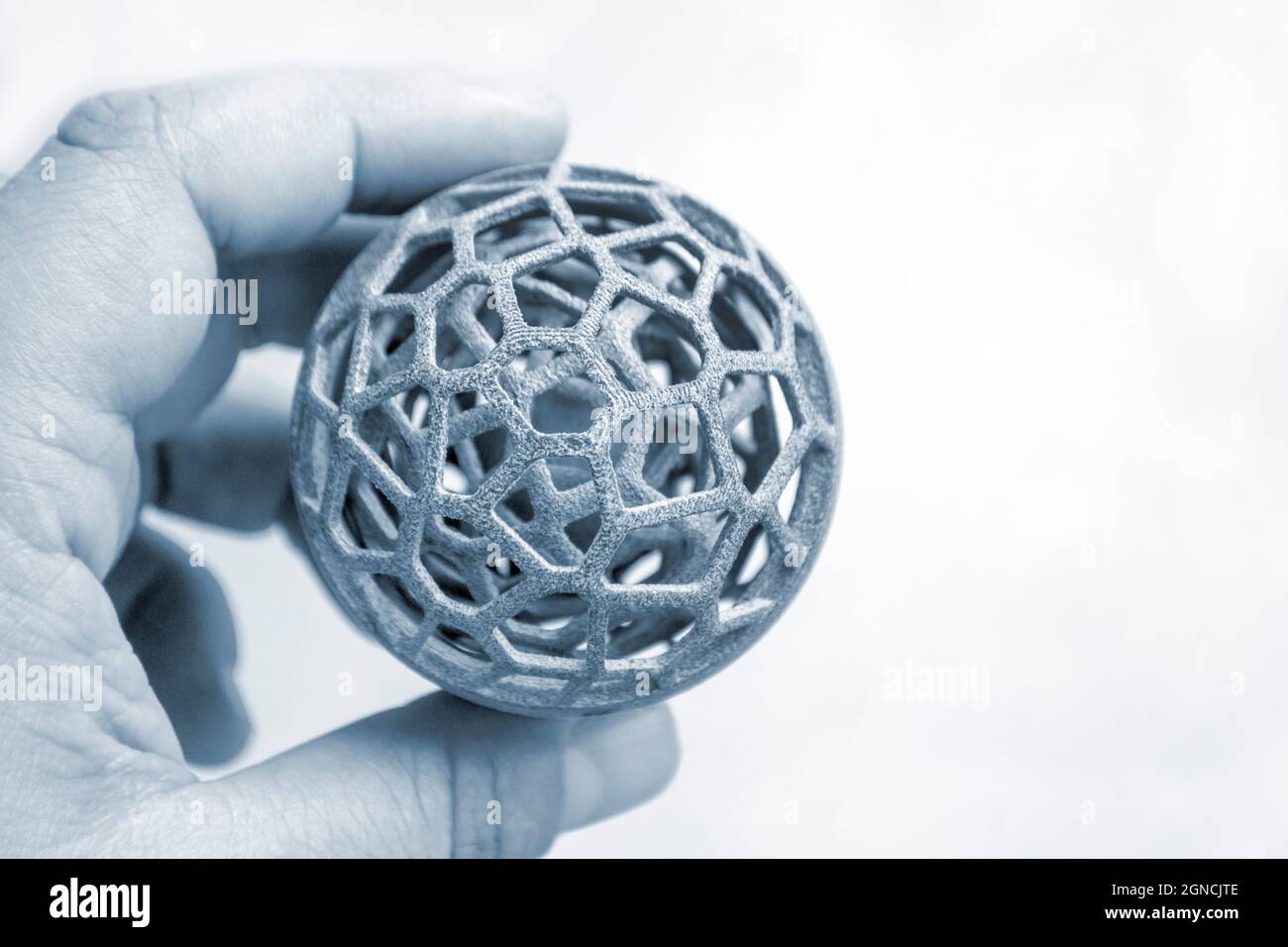 Person holding object printed on industrial powder 3D printer Stock ...
