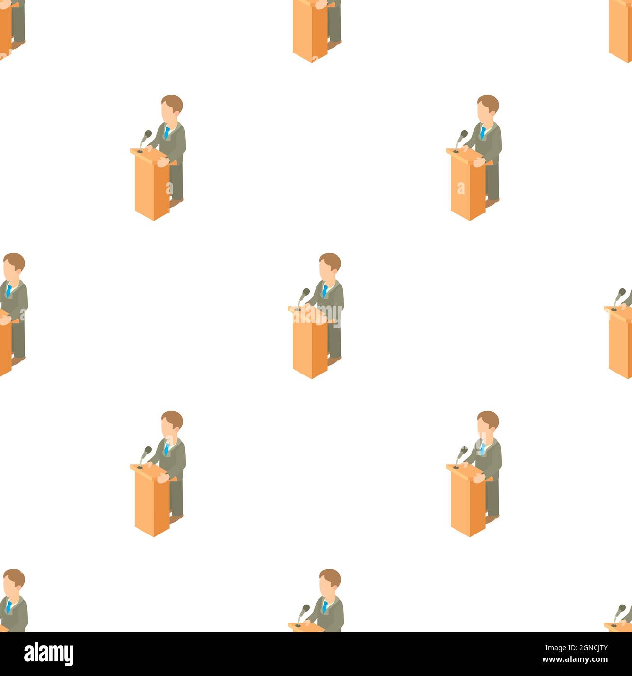 Orator speaking from tribune pattern seamless background texture repeat wallpaper geometric vector Stock Vector