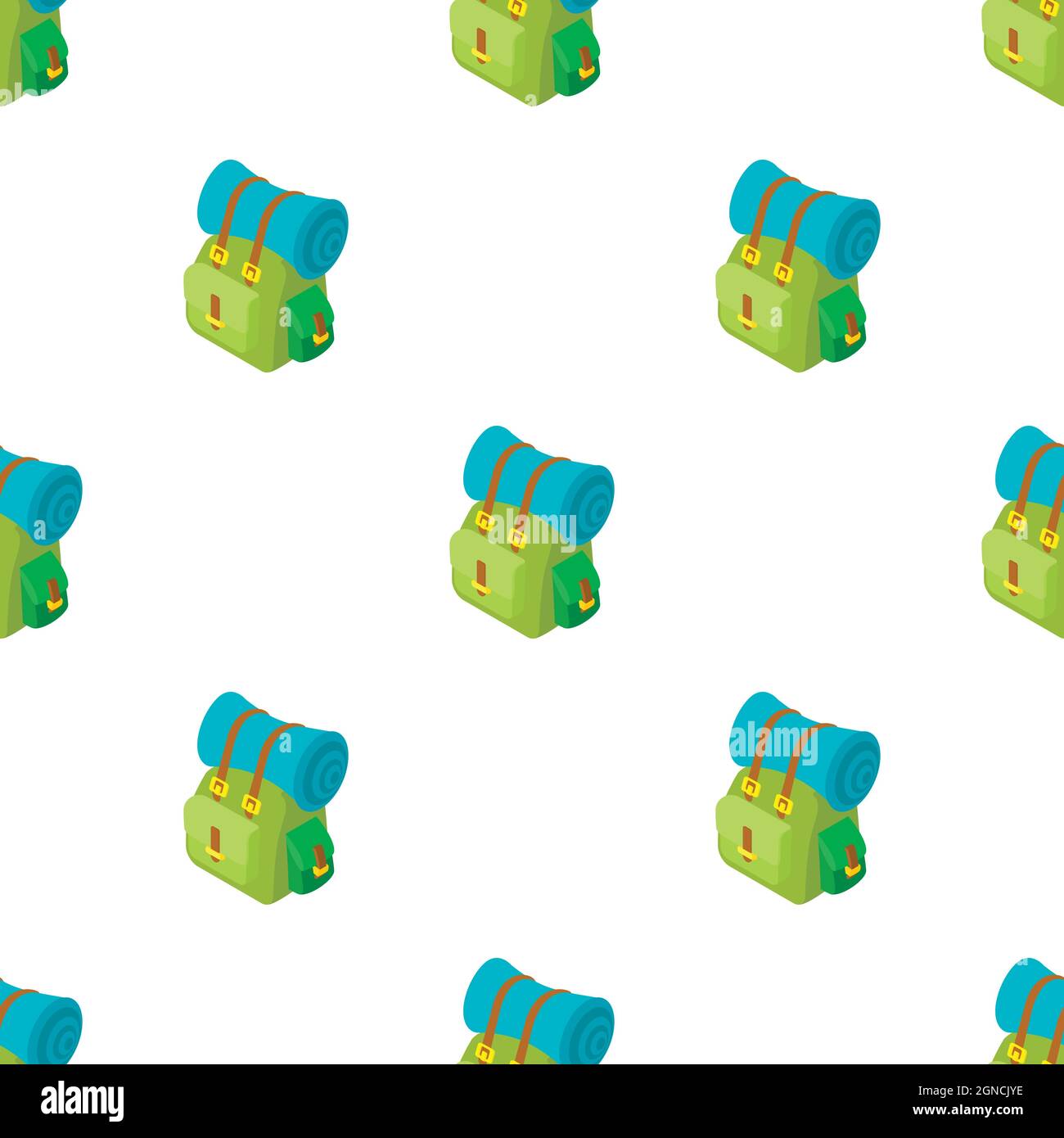 Backpack with mat pattern seamless background texture repeat wallpaper geometric vector Stock Vector