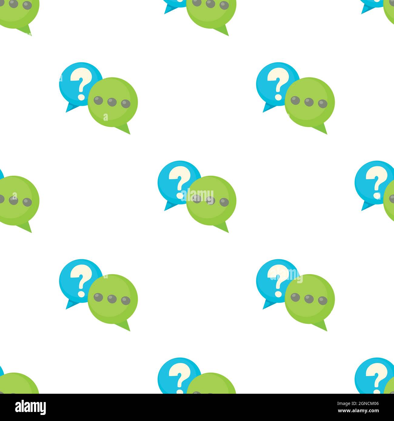 Question and exclamation speech bubbles pattern seamless background texture repeat wallpaper geometric vector Stock Vector