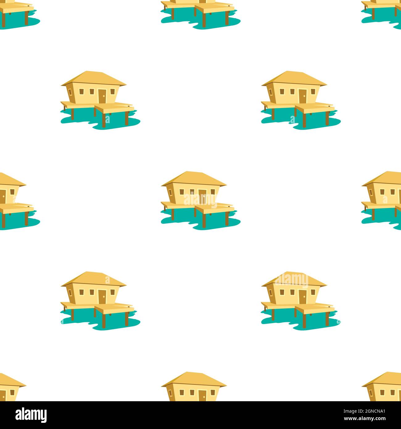 Tropical house pattern seamless background texture repeat wallpaper ...