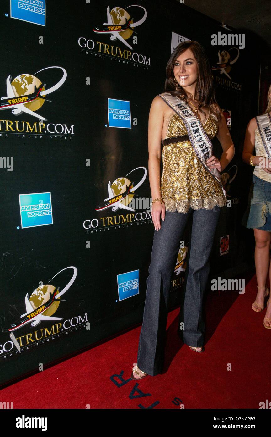 Miss Universe 2005, Natalie Glebova Red Carpet at the launch party of GoTrump.com in Marquee NYC Stock Photo