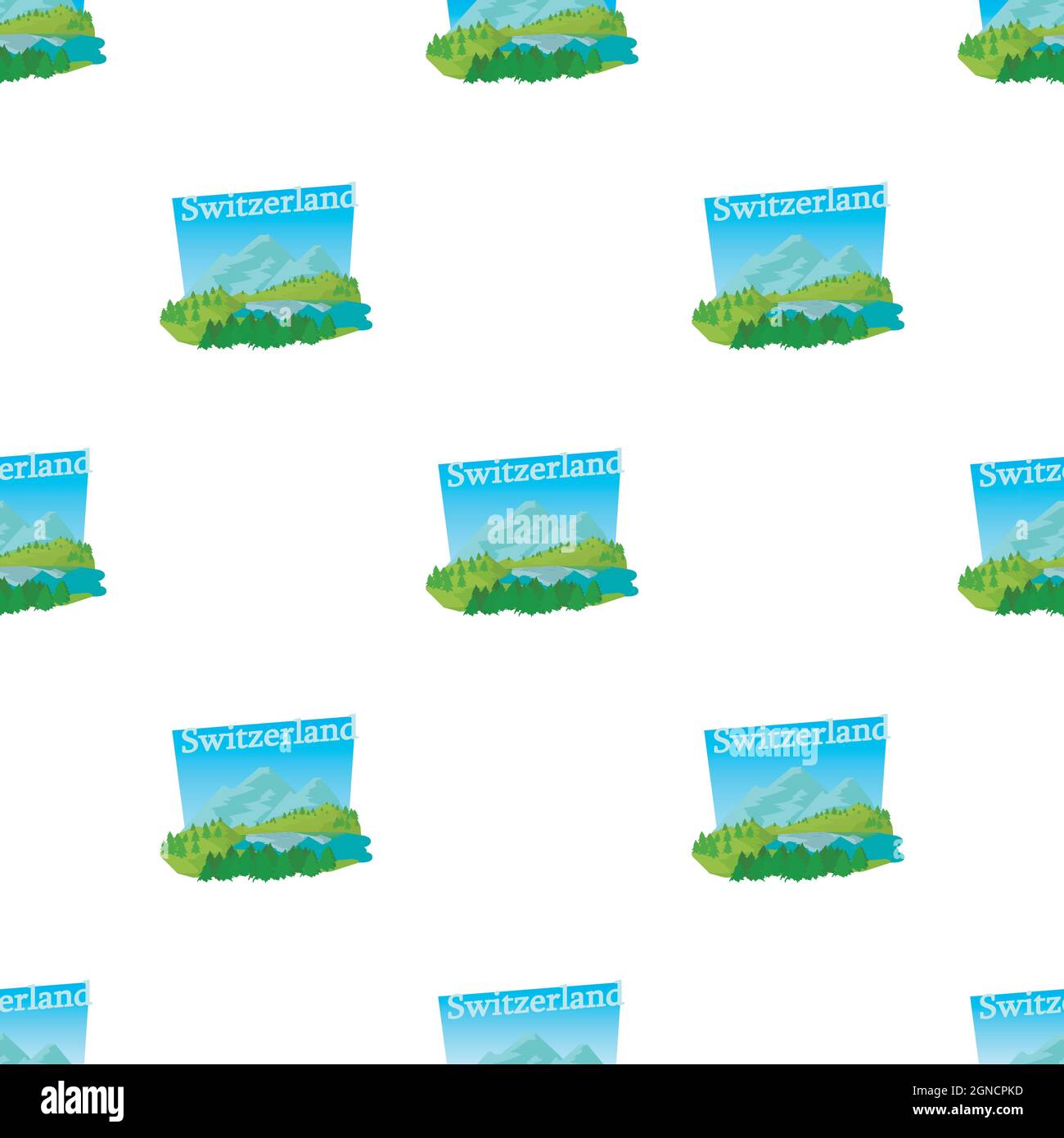 Green Switzerland pattern seamless background texture repeat wallpaper geometric vector Stock Vector