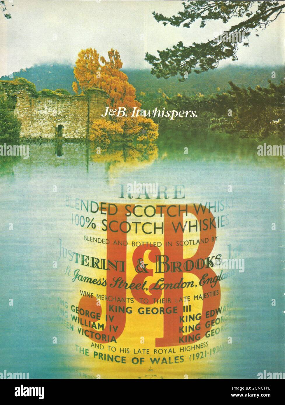 J&B pure malt premium scotch whiskey whisky vintage advert