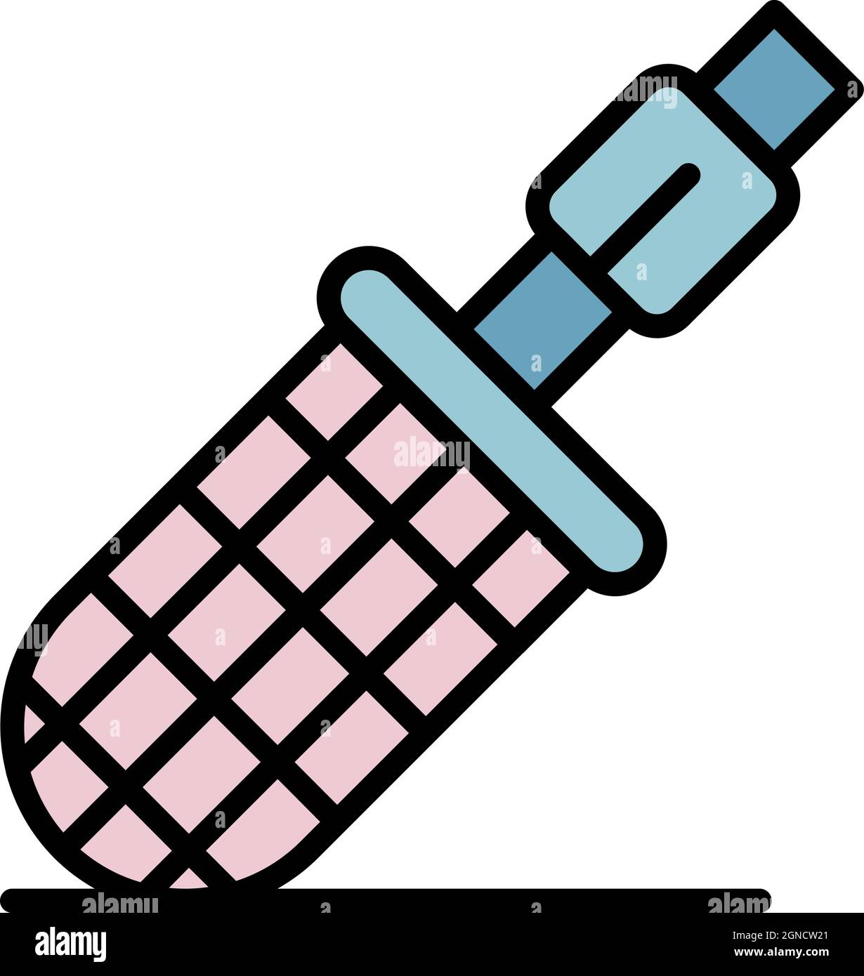 Muzzle icon. Outline muzzle vector icon color flat isolated Stock Vector