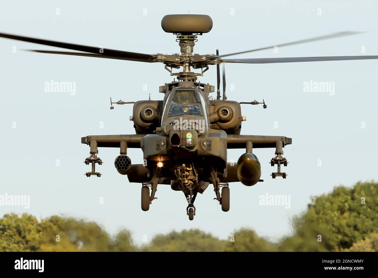 Boeing AH64D Apache Longbow attack helicopter of the British Army Air Corps Hulver Airfield