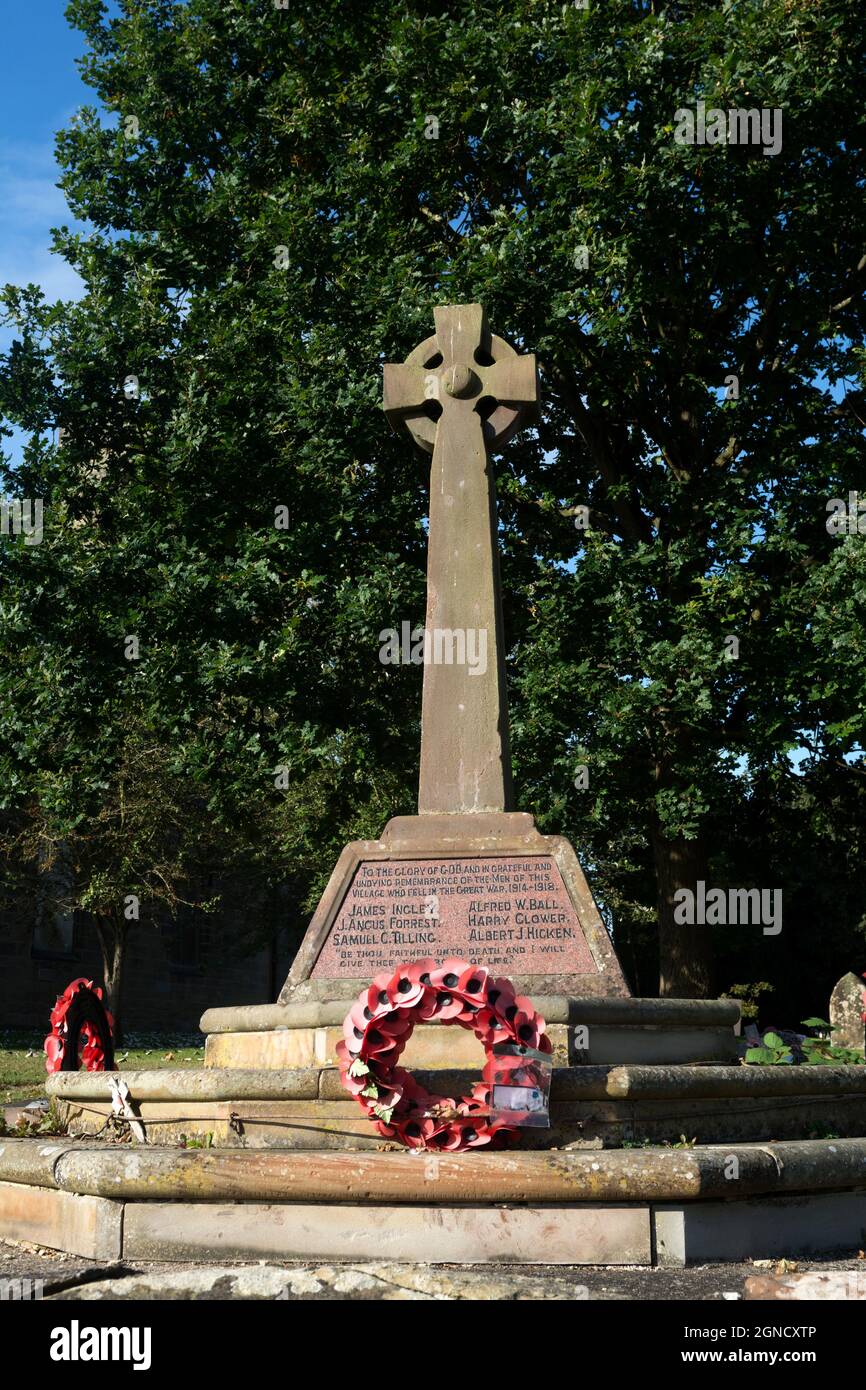 The war memorial, Drayton Bassett village, Staffordshire, England, UK