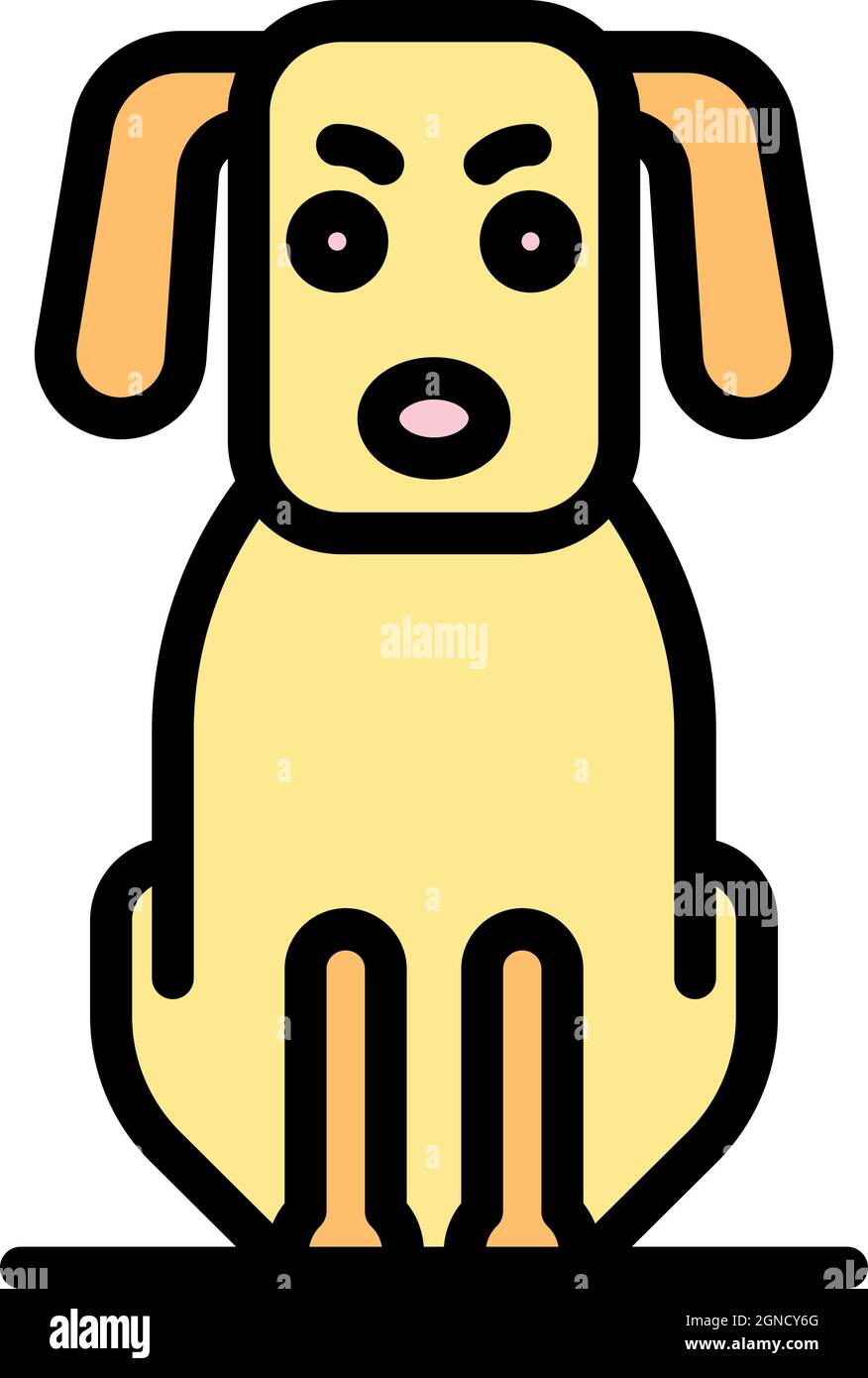 Sick dog icon. Outline sick dog vector icon color flat isolated Stock Vector