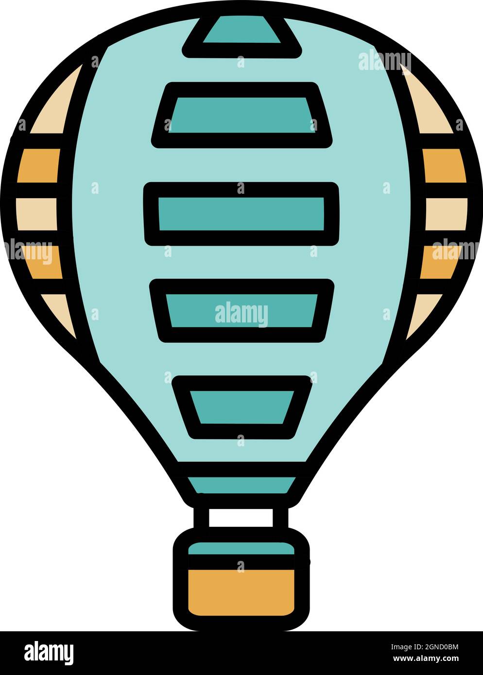 Air balloon with rectangles icon. Outline air balloon with rectangles ...