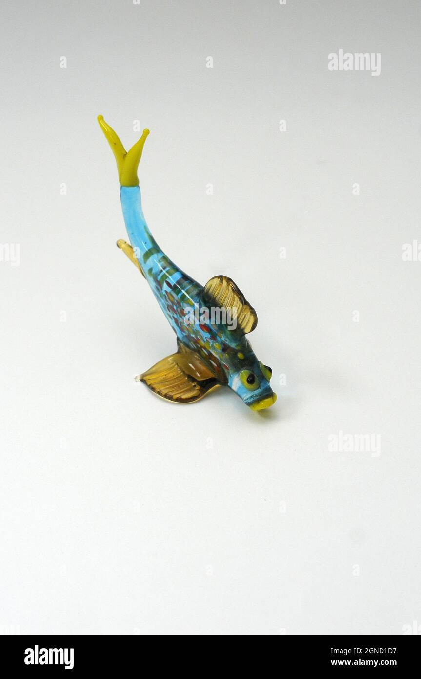 murano glass, fish figure, blue fish, murano figure, murano fish ...