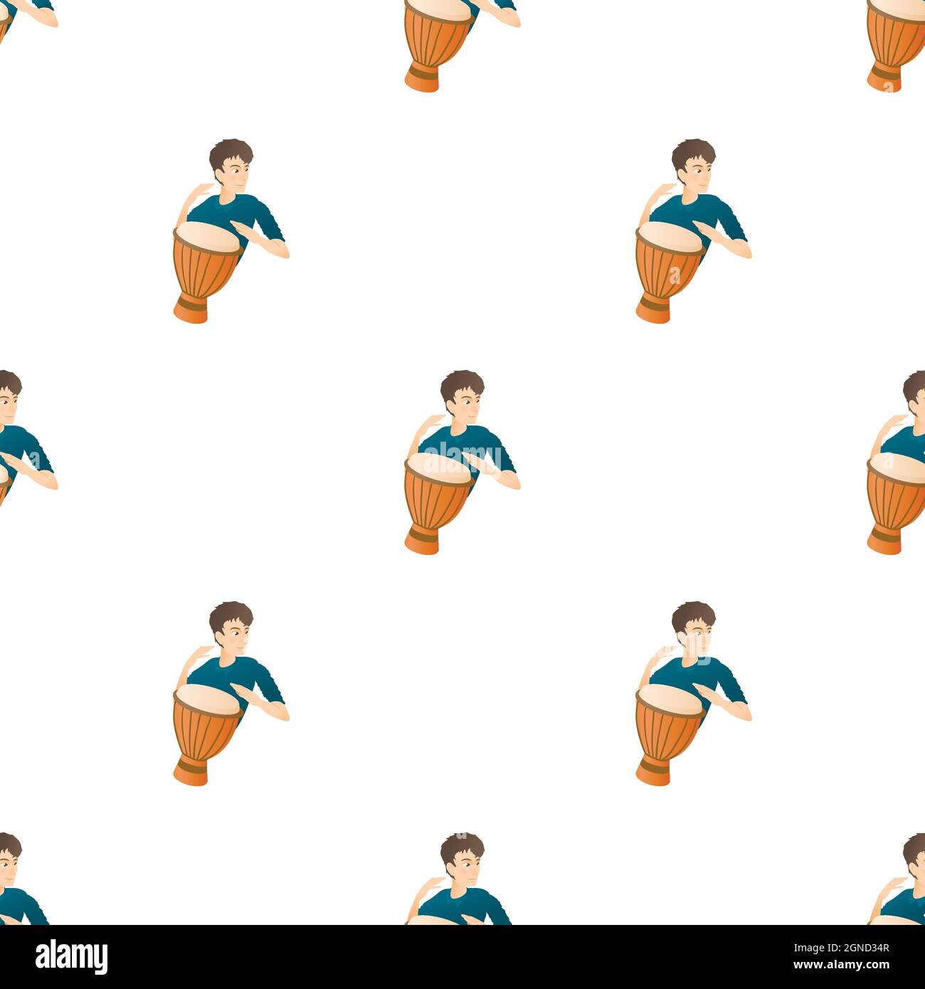Man plays on drum pattern seamless background texture repeat wallpaper ...