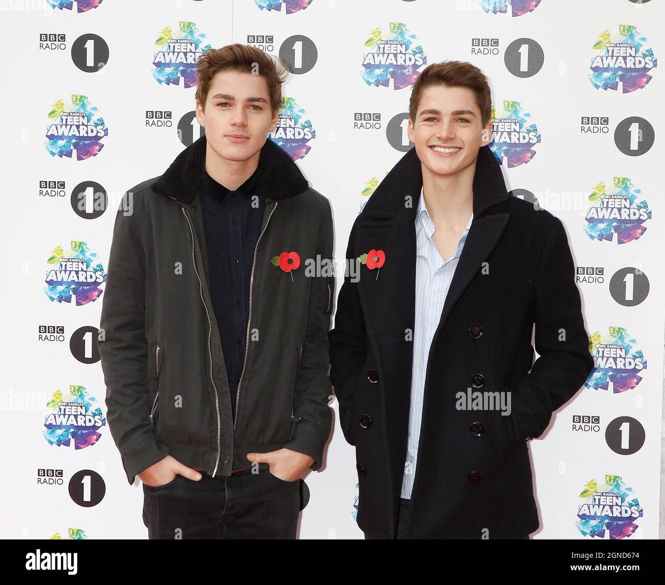 London, UK. 031113. Jack Harries and Finn Harries at the BBC Teen Awards  held at Wembley Arena in London. 3 November 2013. Ref: LMK12-45810-031113 J  Adams / Landmark Media Stock Photo - Alamy, image size:1300x1143