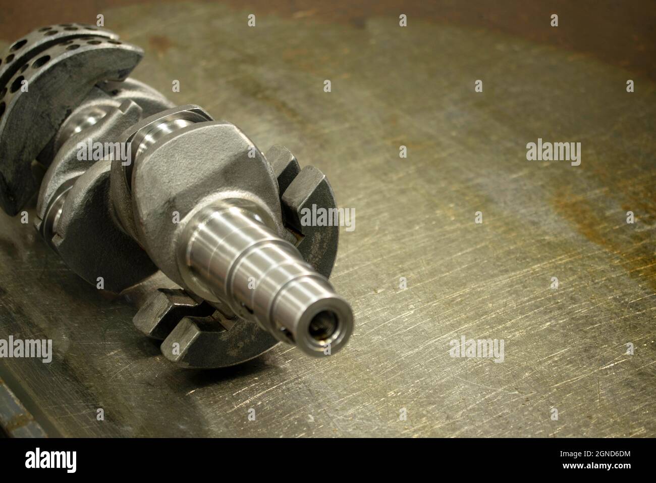 Newly fabricated steel crankshaft. The main part of internal combustion engines Stock Photo Alamy