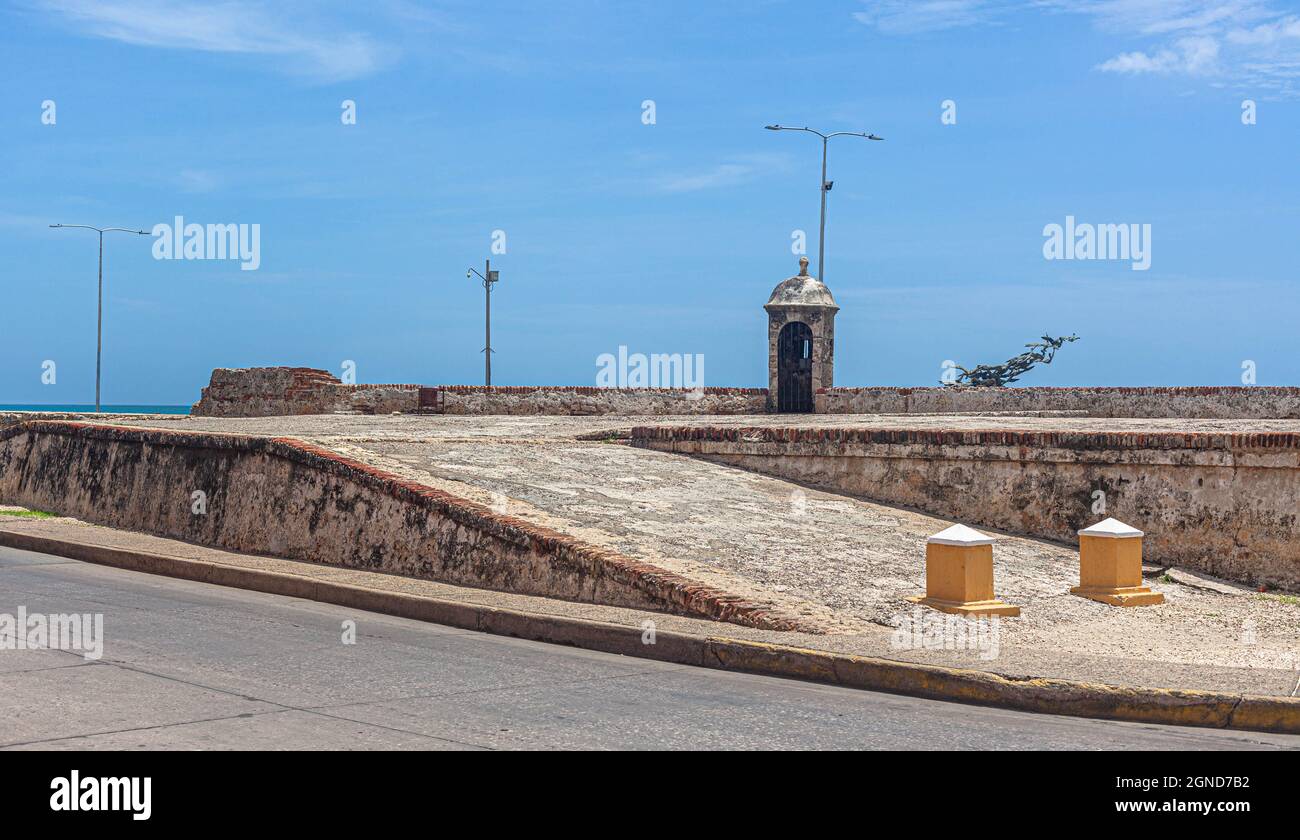 Access ramp to baluarte Santa Clara, Cartagena de Indias, Colombia. Stock Photo