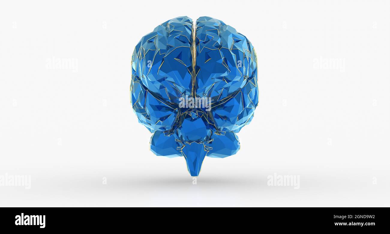 3d rendering of a futuristic human brain isolated on a white background ...