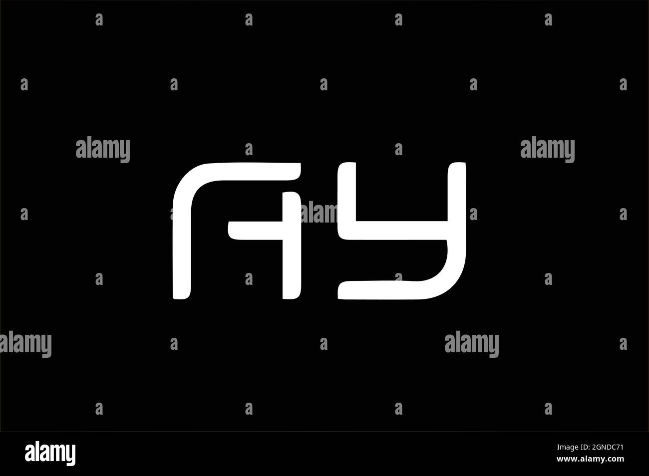 YA  OR AY INITIAL LOGO-VECTOR Stock Vector
