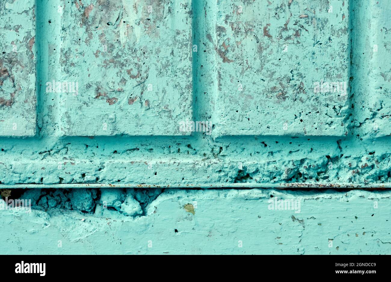 Old shabby green plaster background Stock Photo