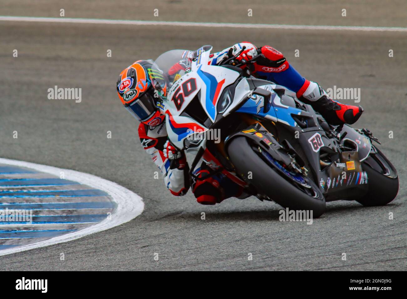 WSBK 2021 Some of the drivers of SuperBikes category, during free practice at the Jerez circuit Stock Photo