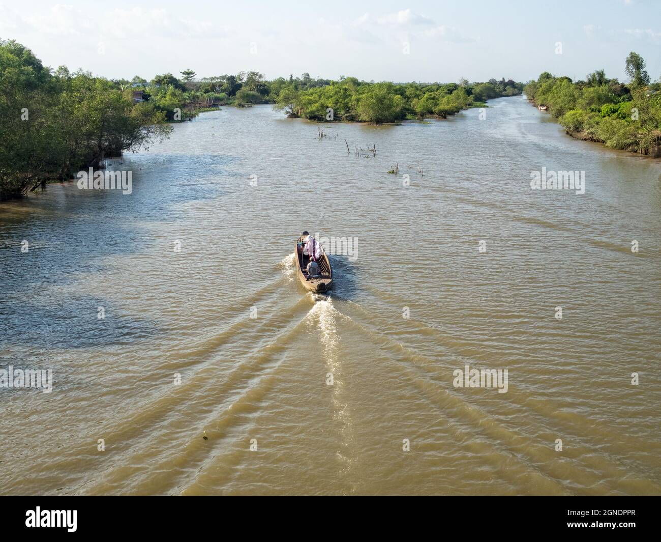 Milliards of channels and canals in the Mekong River Delta - Vinh Long, Vietnam Stock Photo