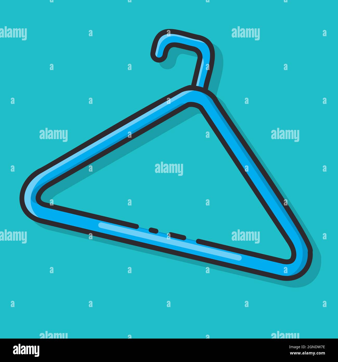 plastic cloth hanger isolated vector illustration in flat style Stock Vector
