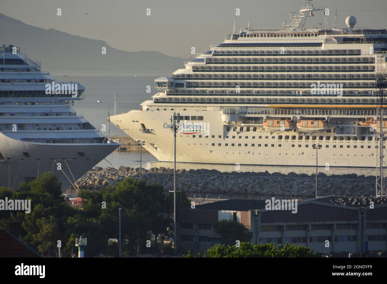 A close-up of the cruise ship “Costa Diadema” arriving in Marseille. The  liner “Costa Diadema” cruise ship arrives in the French Mediterranean port  of Marseille. (Photo by Gerard Bottino / SOPA Images/Sipa