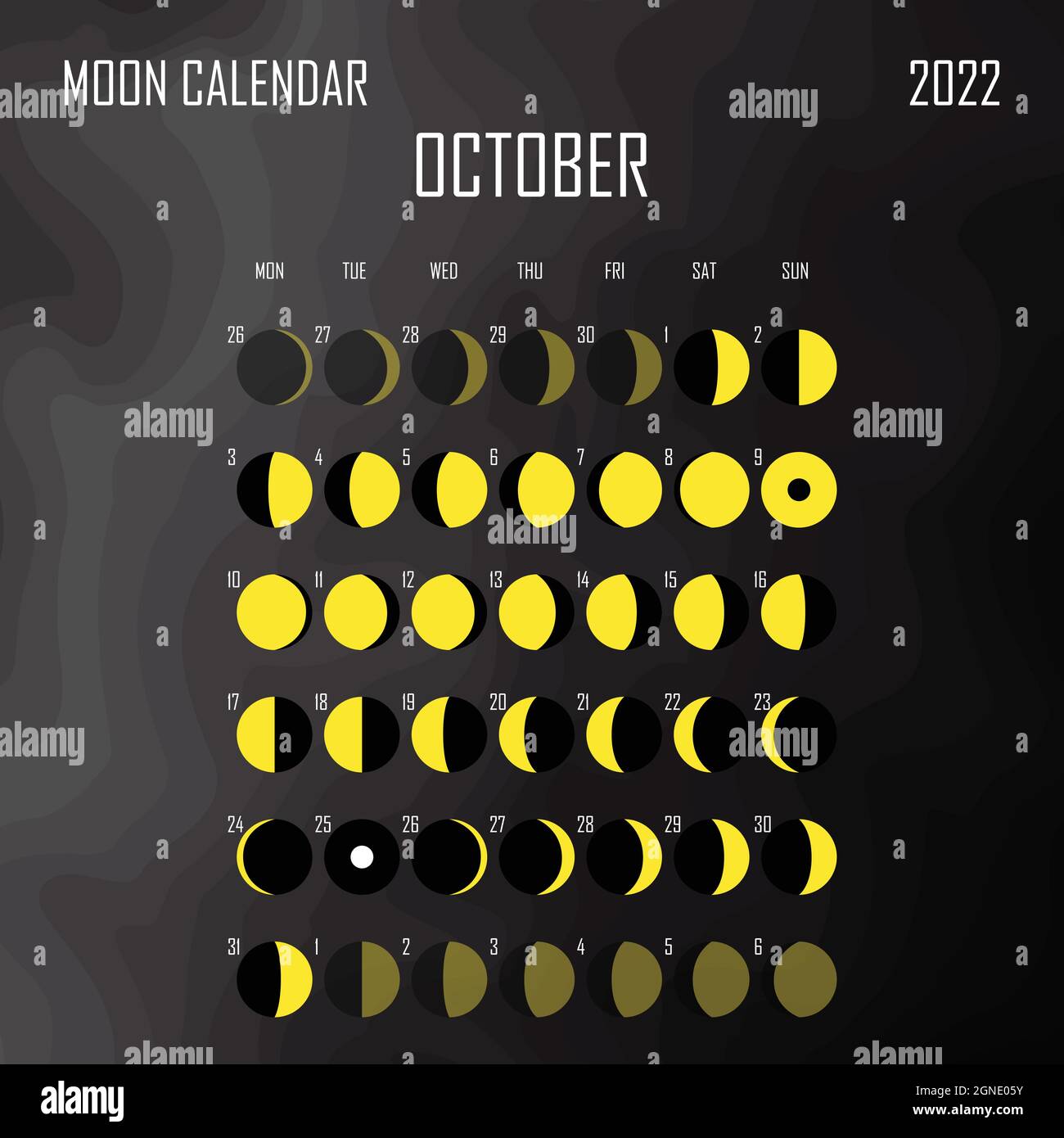 October 2022 Lunar Calendar October 2022 Moon Calendar. Astrological Calendar Design. Planner. Place  For Stickers. Month Cycle Planner Mockup. Isolated Black And White  Background Stock Vector Image & Art - Alamy