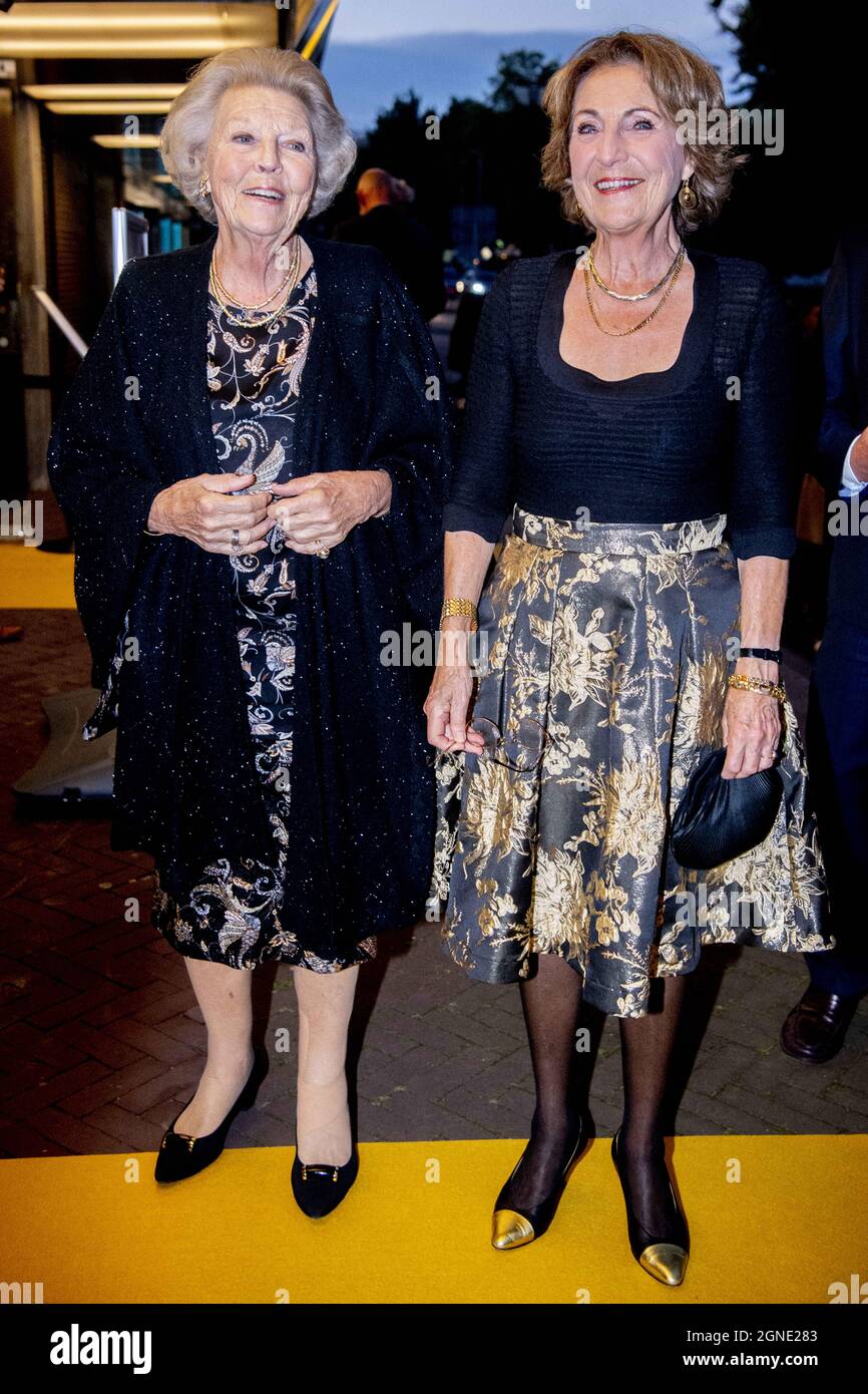 Arnhem, Netherlands. 24th Sep, 2021. Princess Beatrix of The Netherlands  and Princess Margriet of The Netherlands attend the 50th jubilee show of  Introdans on September 24, 2021 in Arnhem, Netherlands. Photo by