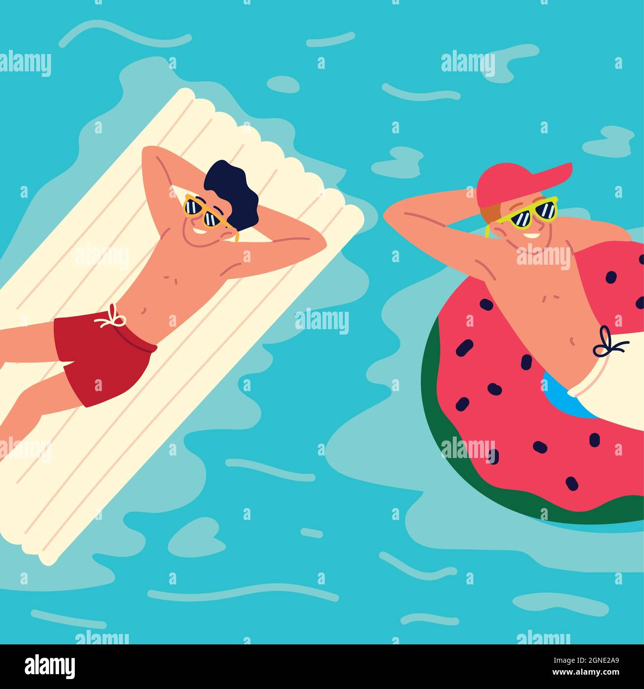 happy men in the pool Stock Vector Image & Art - Alamy