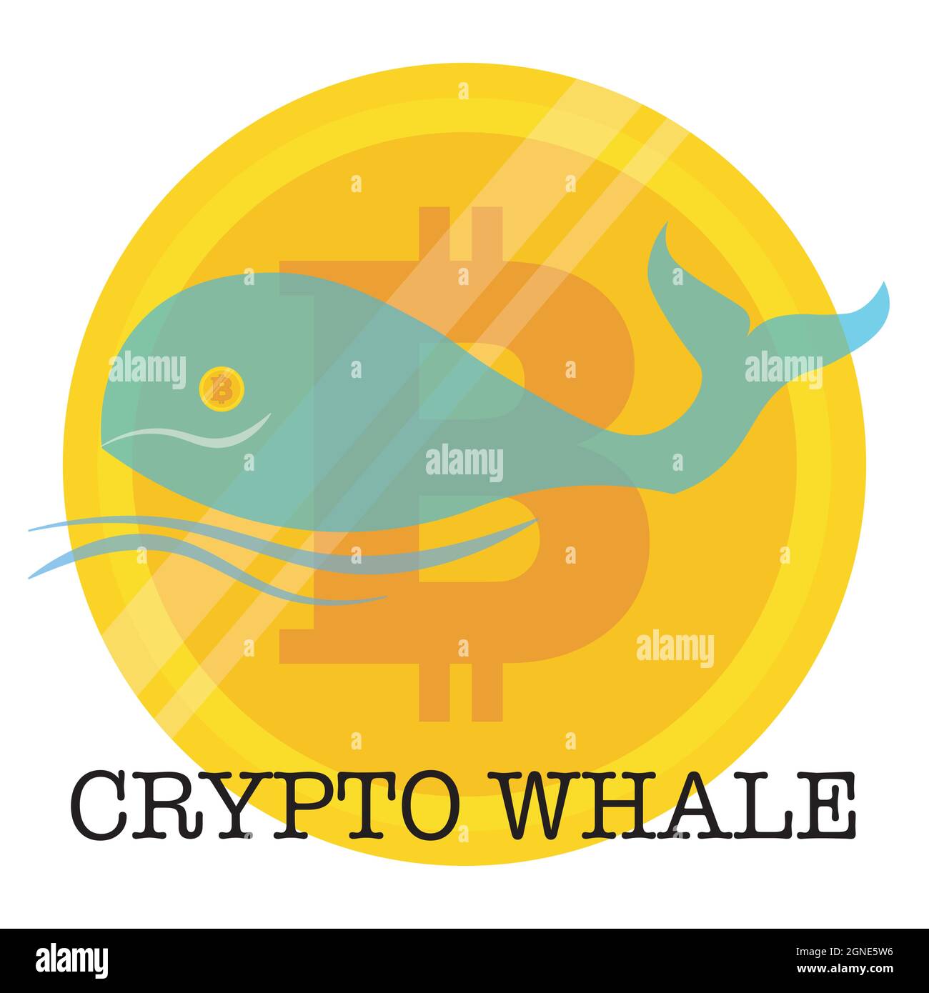 Crypto Whale consept vector illustration on a white background Stock Vector