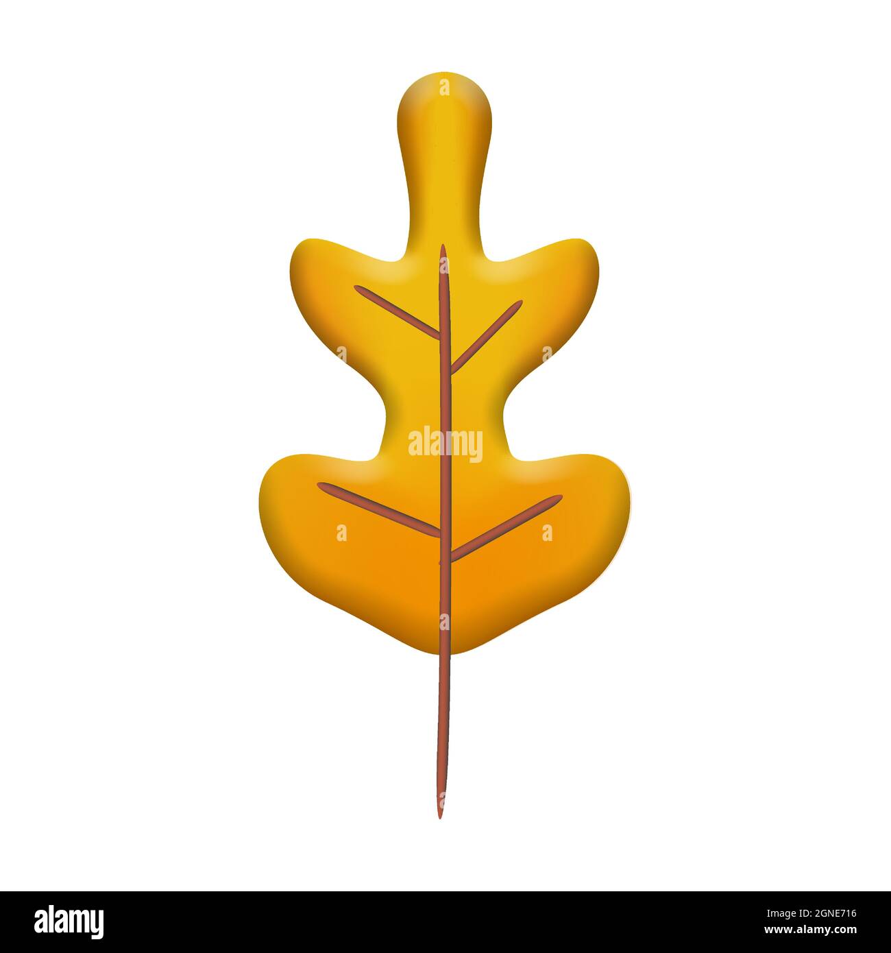 Autumn leave 3D. Fall leaf, minimal 3d render, plasticine, vector Stock ...