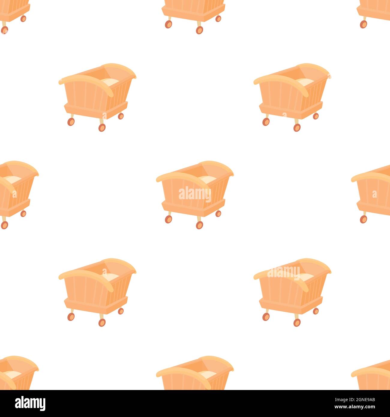 Wooden baby cot pattern seamless background texture repeat wallpaper geometric vector Stock Vector