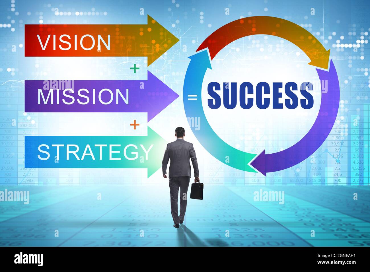 Equation of success with with the businessman Stock Photo - Alamy