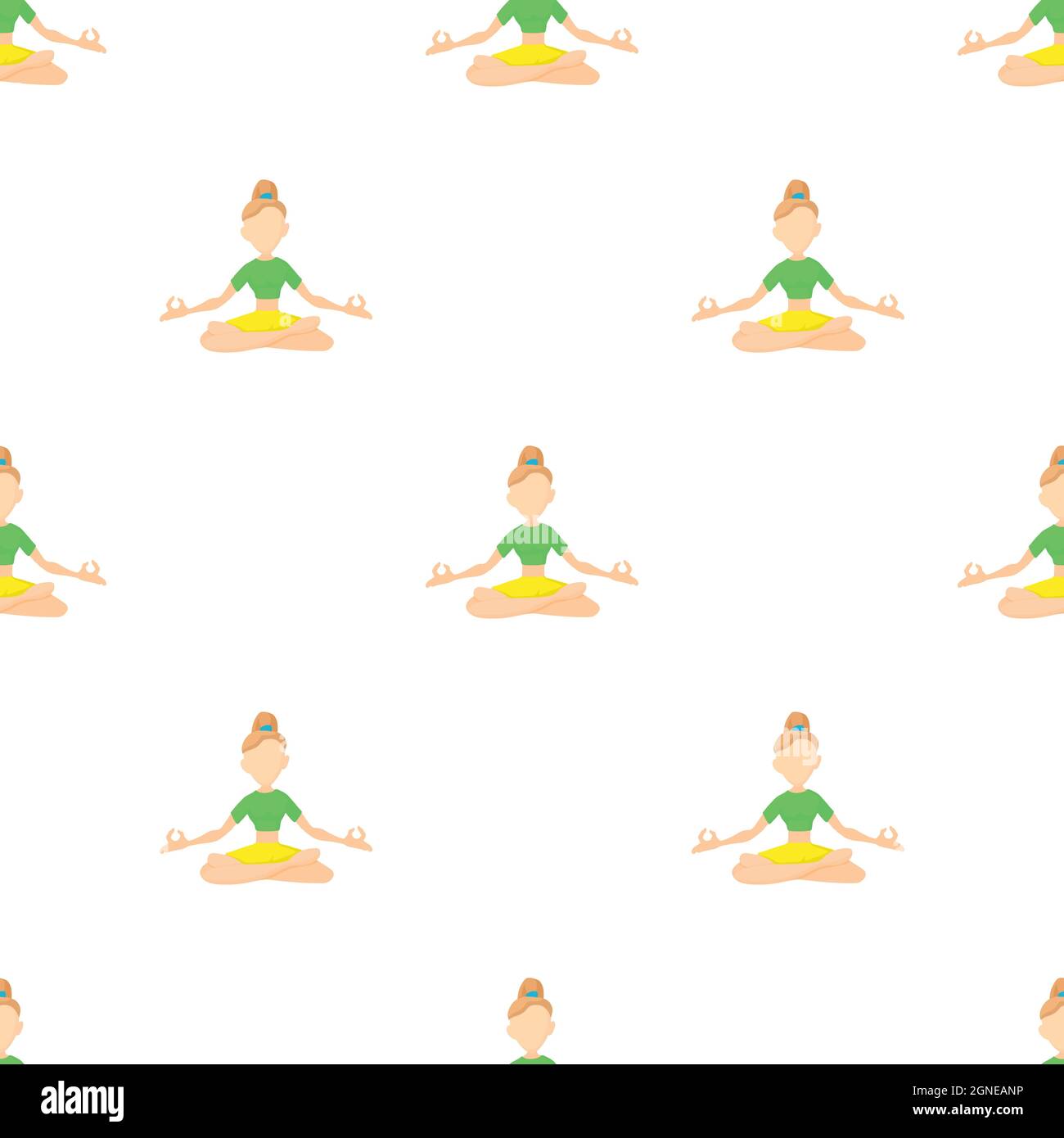 Manga Yoga Girl Bridge Pose Background Seamless Wallpaper Stock  Illustration - Download Image Now - iStock