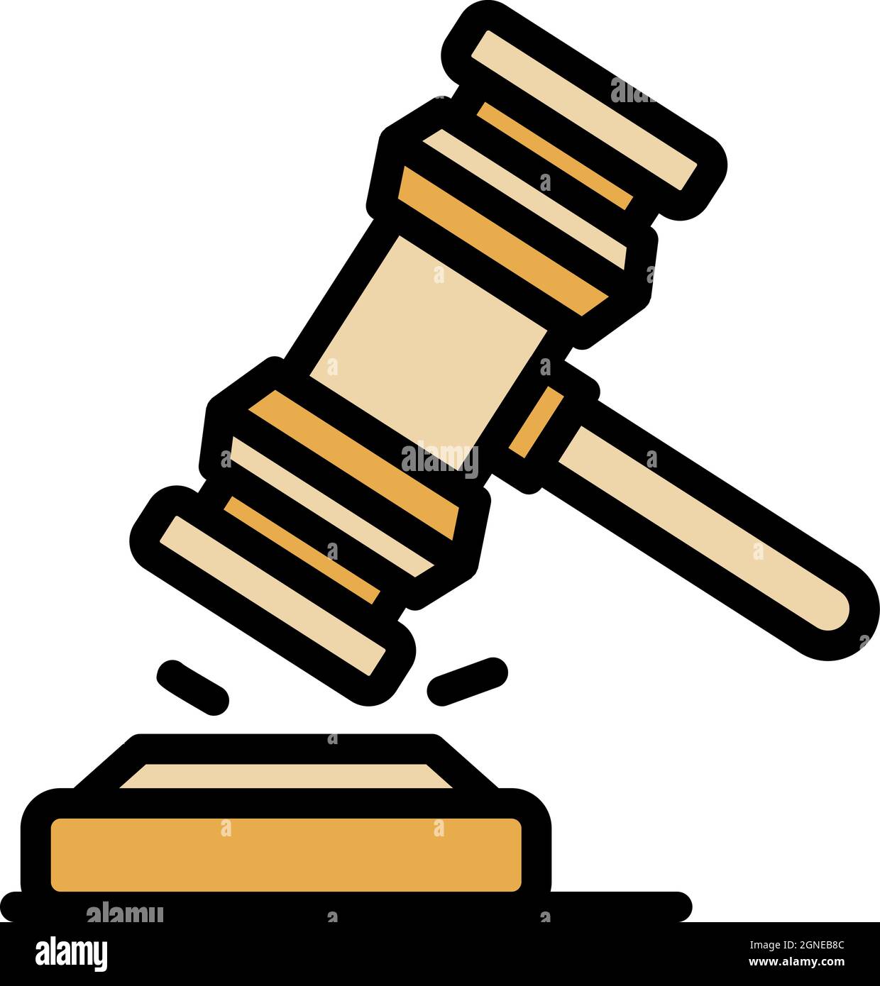 Judge hammer icon. Outline judge hammer vector icon color flat isolated  Stock Vector Image & Art - Alamy