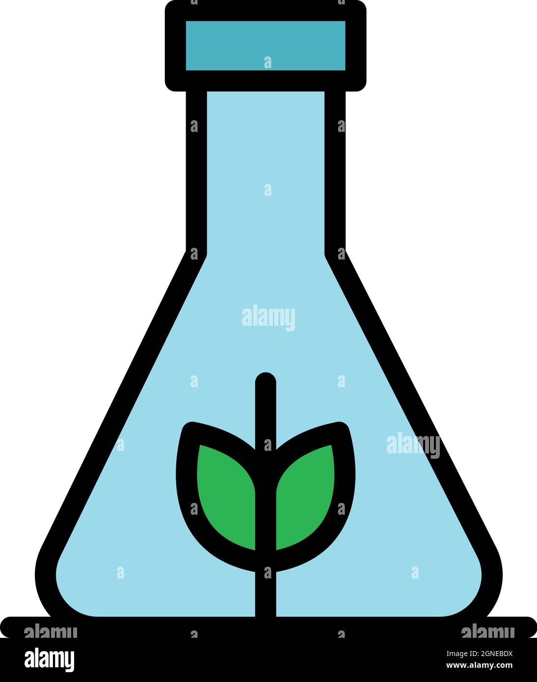Gmo flask icon. Outline gmo flask vector icon color flat isolated Stock Vector