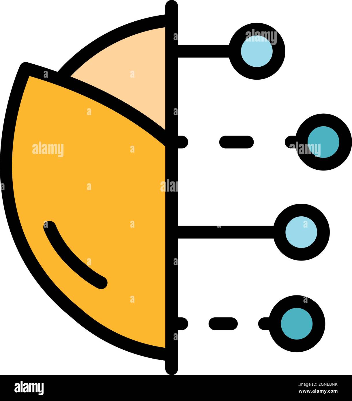 Element gmo food icon. Outline element gmo food vector icon color flat ...
