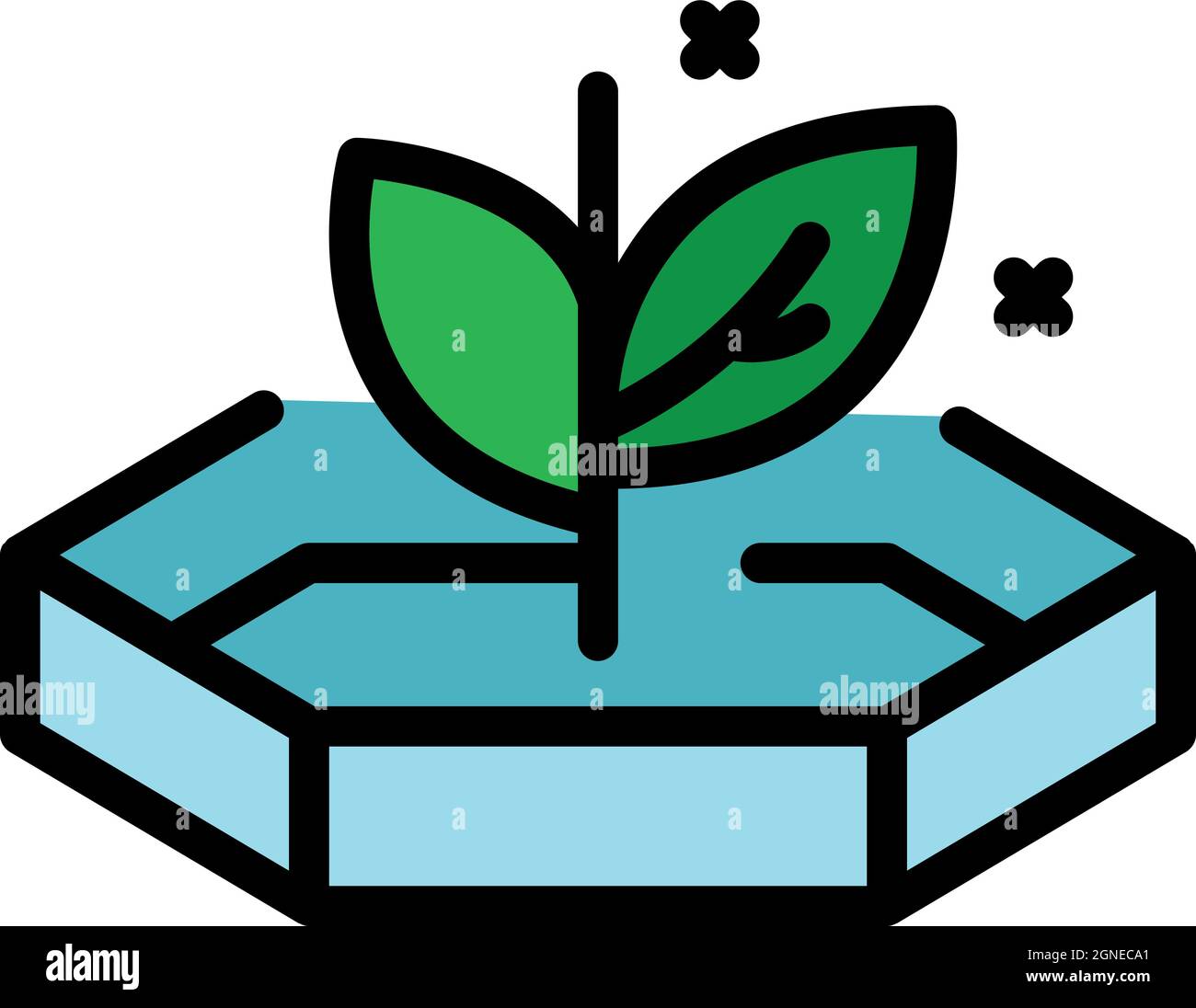 Lab plant crop icon. Outline lab plant crop vector icon color flat ...